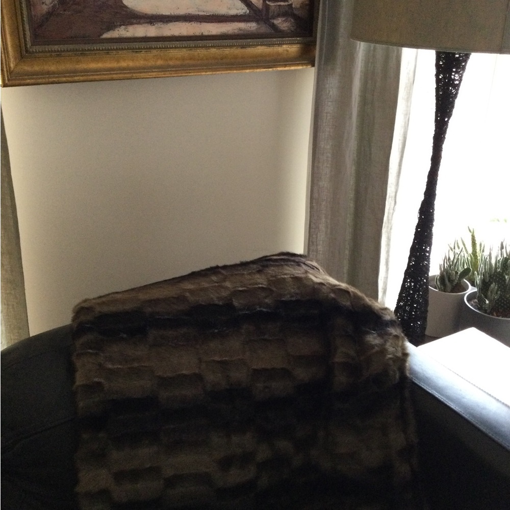 West Elm faux fur throw